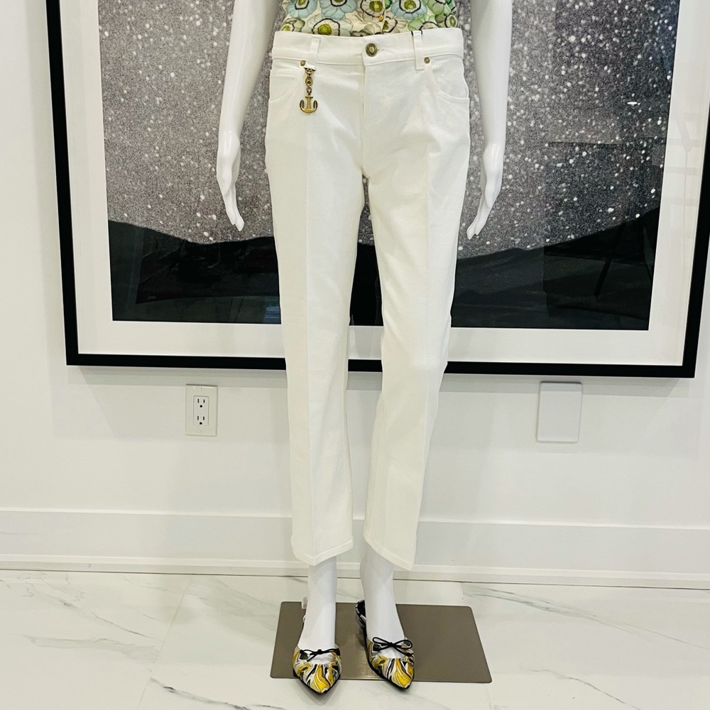Gucci White Cropped Flared Jeans NWT
